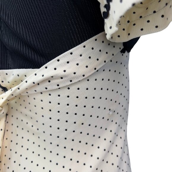 Vintage Cream and Black Floor Length Dress with Strawberries - Picture 4 of 4